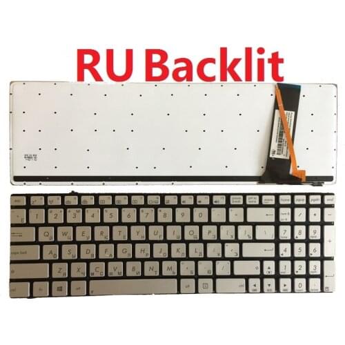 Russian Laptop keyboard for ASUS N56 N56V N76 N76V N76VB N76VJ N76VM N76VZ U500VZ N56VV N56VZ U500 U500V silver with backlit