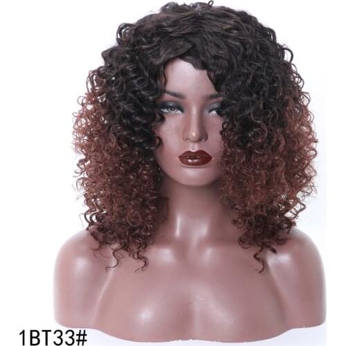 Synthetic Short Hair Afro Kinky Curly Wigs For Black Women Gray Blonde Wig Cosplay Wigs High Temperature 10 Colors