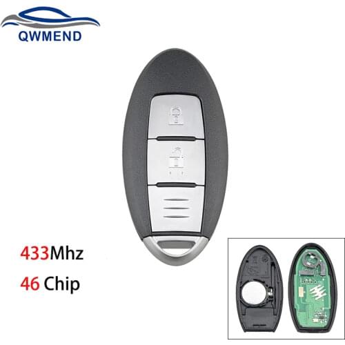BHKEY 433Mhz For Nissan Key 46 Chip Smart Car Key for Nissan Micra K13 / Juke F15 / Note E12 / Leaf Remote Key Car