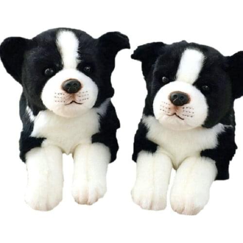 Simulation Border Collie Dog Plush Toy lifelike Beagles Dog Plushies Doll Hug Cartoon Animals Throw Pillow for Boy Birthday