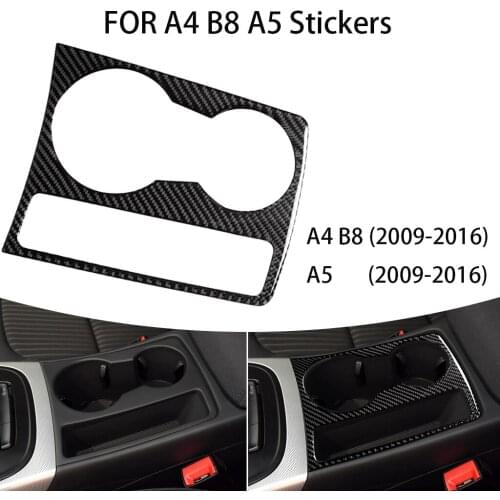 Carbon fiber car interior decoration, cup panel decoration, Suitable For Audi A4 B8 A5 2009-2016 car stickers