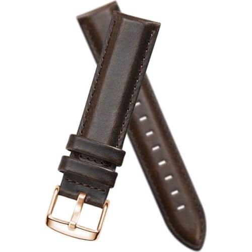 Vintage Genuine Leather Strap for Mulism Watch Full-Grain Watchband Suit to Al Harameen 6102 Fajr WA-10 Size Optional