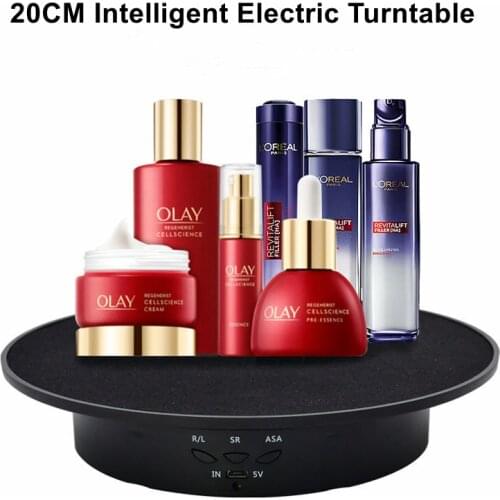 20CM Multi-angle Rotation Intelligent Electric Turntable Live Stream Display Stand 8KG Load Photography Rotating Table