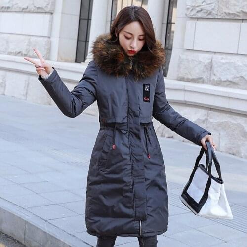 Cotton-padded Limited Polyester Long Clothes Self-cultivation Overknee Both Sides Cotton Loose Coat 2019 Winter New Rope Woman