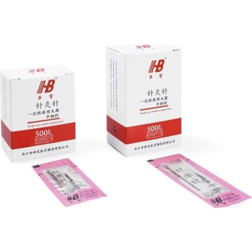1000pcs HB disposable Acupuncture needle Chinese accupuncture needle non-silver needle 500pcs per box 0.16/18/20/25mm