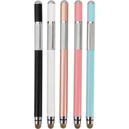 2 In 1 Multifunction Fine Point Touch Screen Metal Capacitive Stylus Pen For iPhone iPad Smart Phone CellPhone Tablet PC 77HA