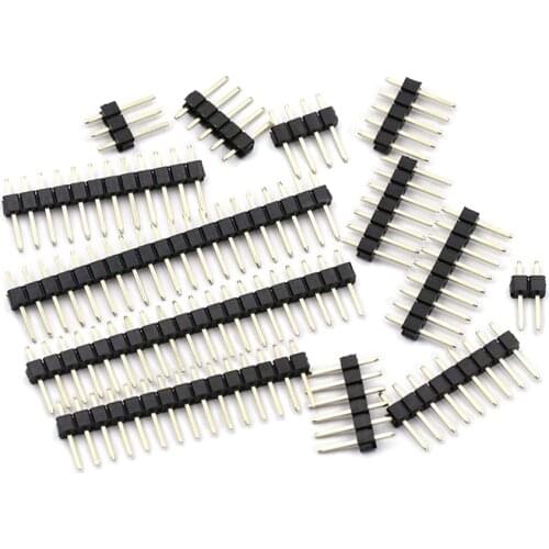 20PCS Gold plating 2.54mm Single Row Male Pin Header 1x2P/3/4/5/6/8/10P/12/20 40Pin Strip Connector