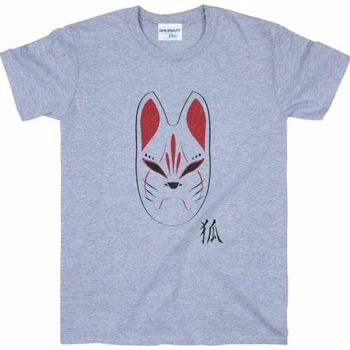 2019 Printed T-Shirt Fox T-Shirt Japanese Style. Short Sleeve Tee Shirt Mens Style Neutral Fox Design
