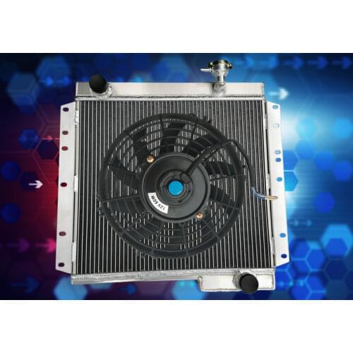 Aluminum Radiator + FAN For TOYOTA LAND CRUISER BJ42;BJ43;BJ44;BJ45;BJ46 3B 3.4L DIESEL MT