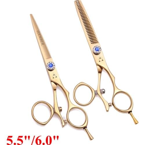 5.5 6.0 Hair Scissors Rotate Handle Professional Barber Scissors Hight Quality Hairdressing Scissors Cutting Thinning 440c 9019