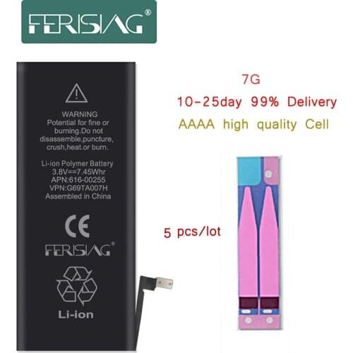 5Pcs/lot For iPhone 7 7G Battery 100% Capacity Cell Phone Repair bateria Replacement Batteries for iphone7 Fast Delivery