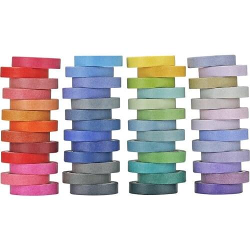 60Rolls Non-Repeating Kawaii Cute Washi Tape Set Solid Color DIY Diary Planner Scrapbooking Washi Tapes Set School Stationery