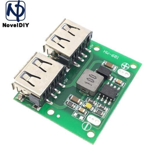 9V 12V 24V to 5V DC-DC Step Down Charger Power Module Dual USB Output Buck Voltage Board 3A Car Charge Charging Regulator 6-26V