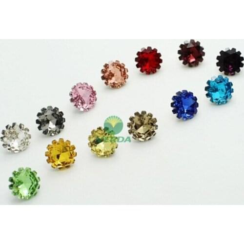10pcs 12mm Shiny Sparkling Sofa Buttons Headboard Buttons Wall Decor Sofa Decor Satellite Pattern Buttons Transparent