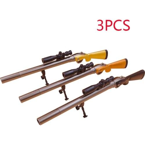 3pcs Cartoons Gel Pen Sniper Rifle 98K Kid Toy Pen 0.5mm Black Ink Korean Stationery