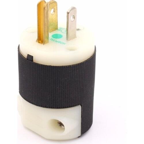 HBL8215C US male Brass AC Power Plug Hospital Grade HIFI