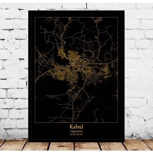 Kabul Afganistan Map Poster