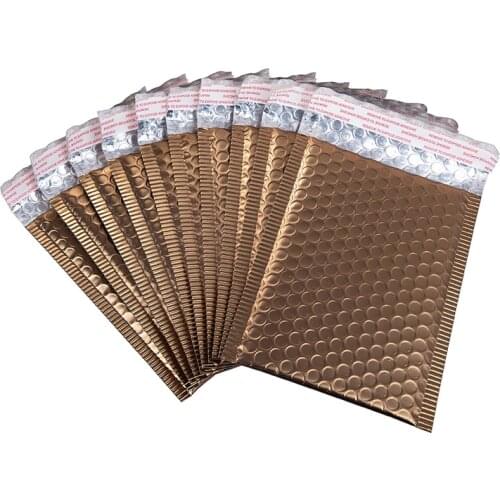 30Pcs/Lot Bubble Envelope Matte Gold Shipping Bags With Bubble Metallic Foil Packaging Bag Self Seal Adhesive Padded Envelope