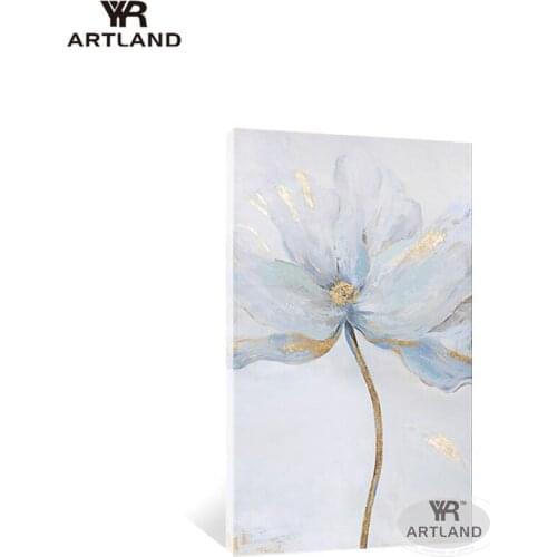 Beautiful flower picture pure handmade acrylic oil painting on canvas wall art poster for living room hotel entrance no framed