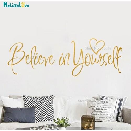 Believe In Yourself Simple English Wall Stickers Living Room Decoration Office Stickers Sofa Background Wall Stickers BA174