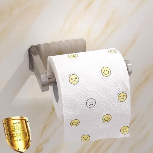 Kitchen Roll Paper Self Adhesive Wall Mount Toilet Paper Holder Stainless Steel Bathroom Tissue Towel Accessories Rack Holders