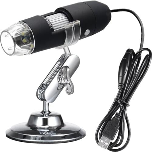 KKMOON Digital Zoom Microscope Magnifier with OTG Function Endoscope 8-LED Light Magnifying Glass 1000X Magnifiier with Stand