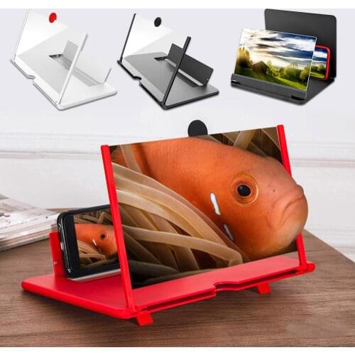 12 inch 3D Mobile Phone Screen Magnifier HD Video Amplifier Stand Bracket with Movie Game Magnifying Folding Phone Desk Holder