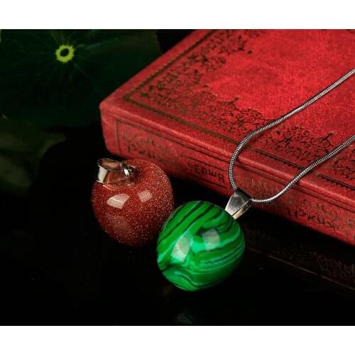 Natural gem apple pendant rose quartz crystal point opal malachite giving the necklace meditation healing crystals party gift