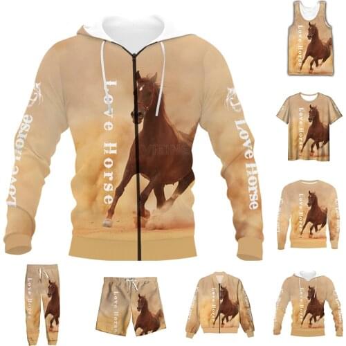 New Fashion 3D Full Print Akhal Teke Horses T-shirt/Sweatshirt/Hoodies/Zip Hoodies/Thin Jacket/Pants Four Seasons Casual Suit