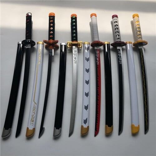 Anime Cosplay Kimetsu no Yaiba Sword Weapon Demon Slayer Tomioka Giyuu Kamado Tanjirou Ninja Knife wood Weapon Stage Prop 80cm