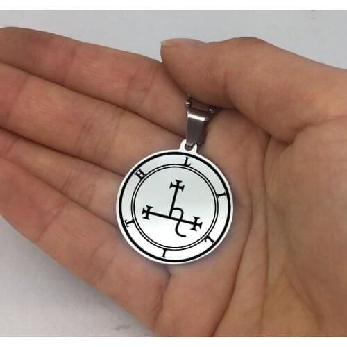 Sigil Of Lilith Disc Necklace High Quality Stainless Steel Necklace Jewelry for Men and Women YP6991