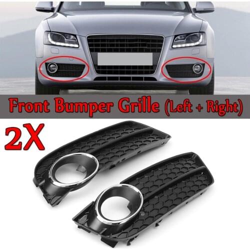A Pair Front Bumper Fog Light Lamp Racing Honeycomb Hex Mesh Grille Grill Cover for Audi A5 for Coupe/Sportback 2008-11 Cabriole