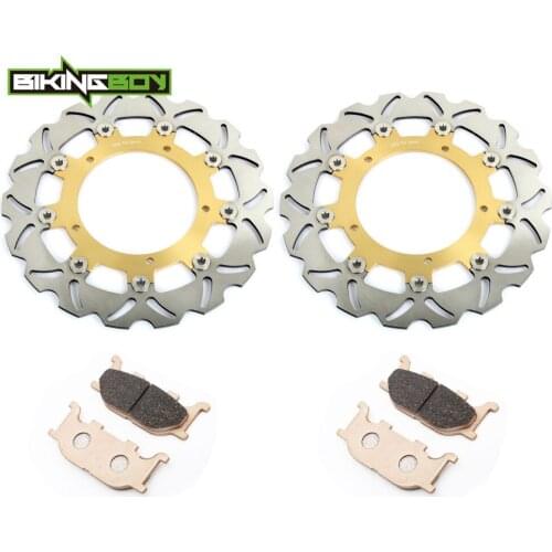 BIKINGBOY Front Brake Discs Disks Rotors + Pads For Yamaha FZ6 04 05 06 FZ 600 S Motorcycle Stainless Steel 300mm Full Set