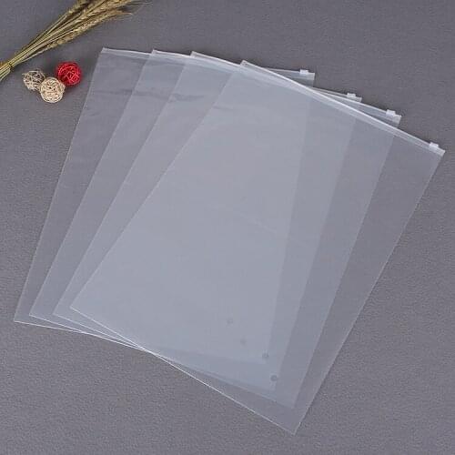 50pcs Transparent plastic PE clothing zipper underwear packaging bags thick waterproof travel large storage bag