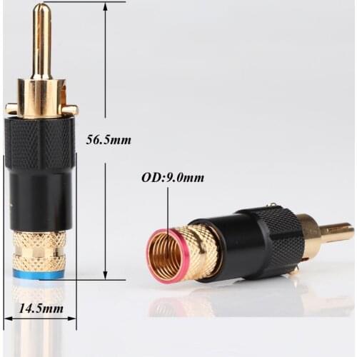 Hifi audio gold Plated Speaker Banana terminal Screw Lock plug hi-end speaker Cable Wire male banana plug connector