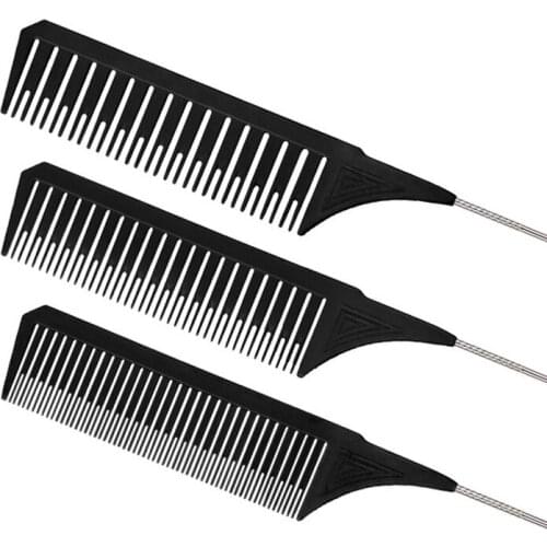Professional Tip Tail Comb for Salon Barber Section Hair Brush Hairdressing Tool DIY Hair Fine-tooth Combs Bifurcated Combs