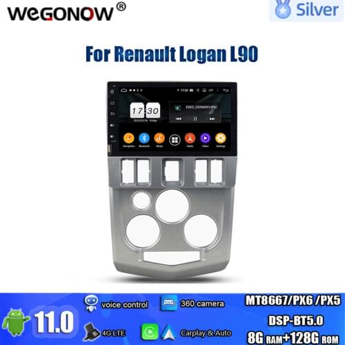 PX6 DSP IPS Android 10.0 For Renault Logan L90 4GB RAM 64GB ROM Car DVD Player GPS Map RDS Radio wifi Bluetooth 5.0 DVR Camera