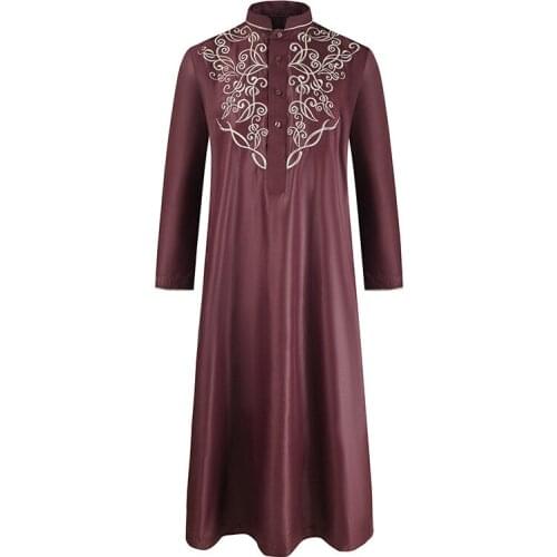 Ramadan Muslim Men Jubba Thobe Islamic Mens Moroccan Kaftan Long Robe Saudi Arabic Musulman Abaya Caftan Jubah Dubai Arab Dress