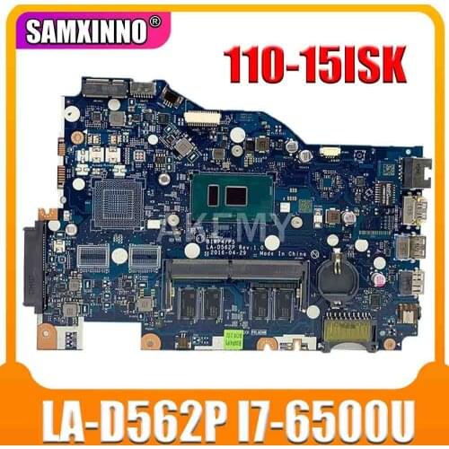 SAMXINNO BIWP4/P5 LA-D562P Motherboard For Lenovo Ideapad 110-15ISK LA-D562P Laotop Mainboard with I7-6500U 4GB RAM