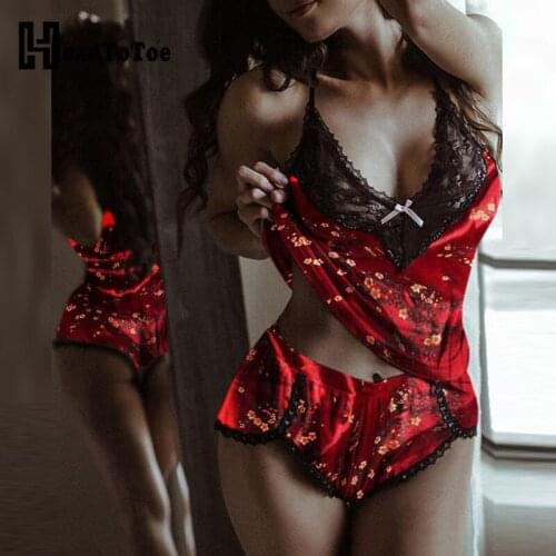 Floral Print Lace Cami Set