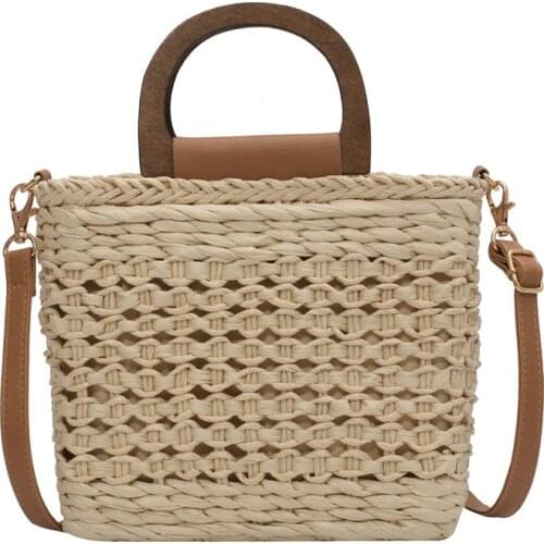 Net Red Hand Woven Rattan Bag Summer Beach Tote Bag Large Capacity Tote Bag Single Shoulder Messenger Bag