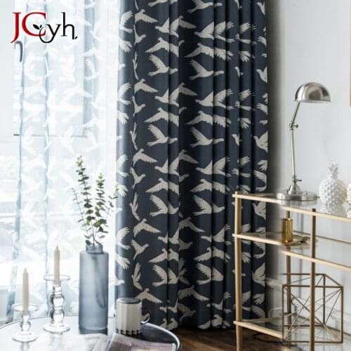 Modern Bird Blackout Curtains For Bedroom Window Living Room Blackout Curtains Tend Drapes Blind Cortina 100% Shading