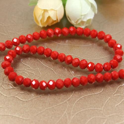 STENYA Wholesale 6mm Red Crystal Beads Rondelle Shape Faceted Diy Sewing Jewelry Findings Bow Knot Headband Necklace Accessories