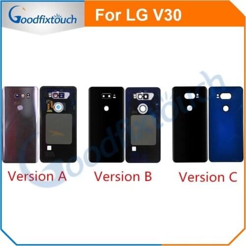 For LG V30 Back Cover Battery Door Back Housing Rear Case Assembly With Camera Lens glass Touch ID Fingerprint Flex Cable