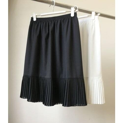 2021 women half inner slip skirt pure cotton cloth chiffon pleated skirt comfortable petticoat anti light safety basical skirt