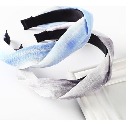 Haimeikang Twist Bezel Hair Hoop Women Fashion Hairbands Headwear Ladies Sweet Elastic Headbands Gradient Color Hair Accessories