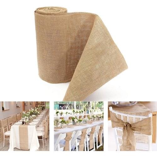 1M Natural Jute Fabric Burlap Handmade Crafts Hemp Ribbon Christmas Decoration for Home Sewing DIY Gift Wrapping 3cm 4cm 5cm 6cm