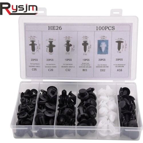 100pcs Plastic Rivets Kit Clips for Toyota for Nissan Auto Fasteners Car Fender Bumper Retainer Door Trim Panel Push Pins 8mm
