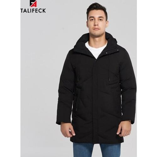 2020 Men Winter Coat Long Jacket Cotton Padded Jacket Hooded Parka Coat Men Thick Long Coat Overcoat Black Knit Cuffs Russian