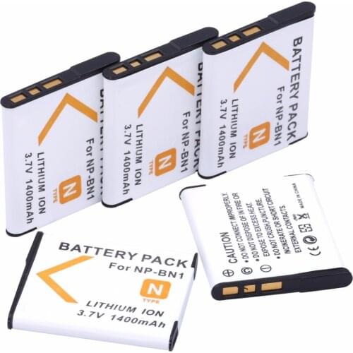 5Pcs PROBTY NP-BN1 NPBN1 NP BN1 Battery for SONY CyberShot DSC TX9 T99 WX5 TX7 W390 W380 W350 W360 QX100 W370 W730 Camera